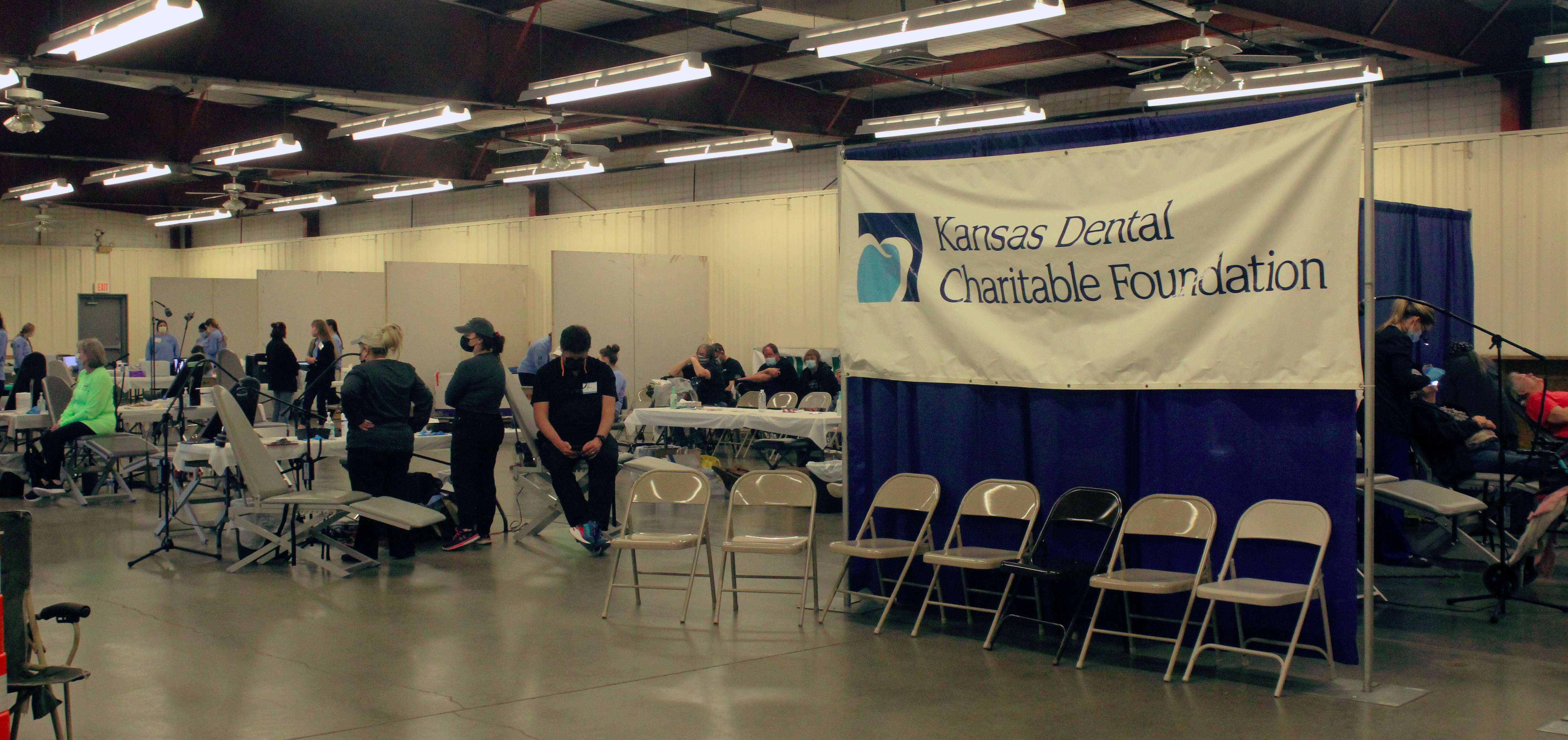 The Kansas Dental Charitable Foundation offers an annual free dental clinic. This year the event was Friday and continues today in Hays. Photo by Cristina Janney / Hays Post