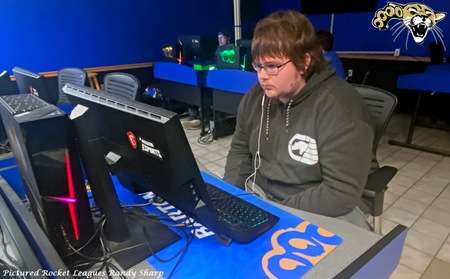 Barton's Rocket League player Randy Sharp competing in week eight action - Barton Athletics