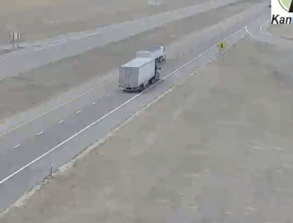 Trucks on I-70 just after 1:45p.m. Wednesday - KanDrive camera