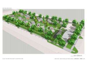 A  rendering of the Cottages affordable housing development. (Courtesy of APMA)