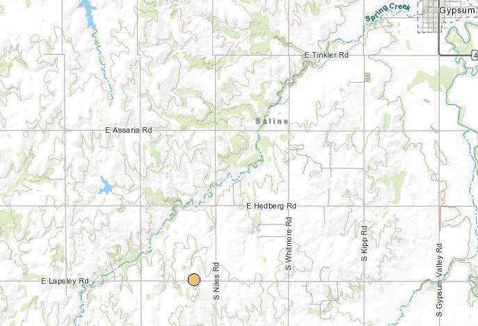 <b>The 9:48 a.m. Sunday, 2.3 magnitude Saline County earthquake.</b>
