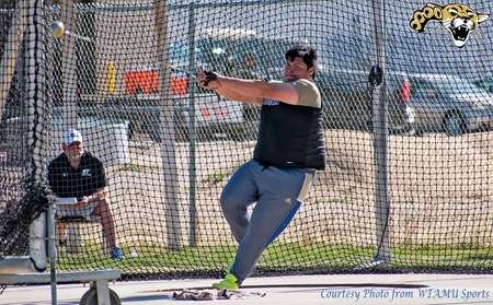 Barton track and field's Giovanni Gutierrez competes in the hammer throw - Barton Athletics