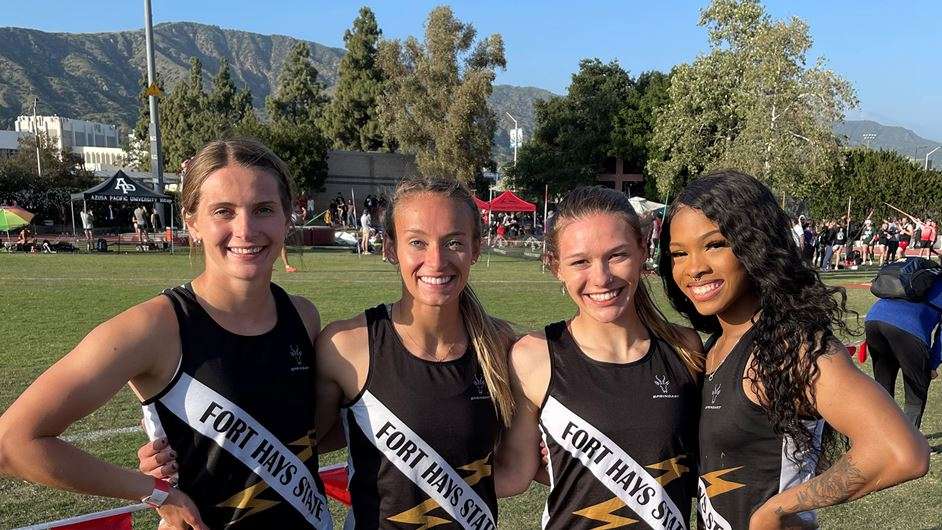 FHSU's 4x400 relay broke the school record Friday at the Bryan Clay Classic in Azusa, Calif. (Courtesy FHSU Athletics)