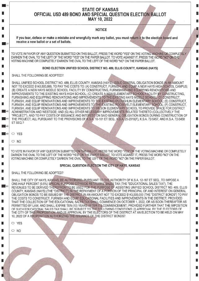USD 489 bond-sample ballot
