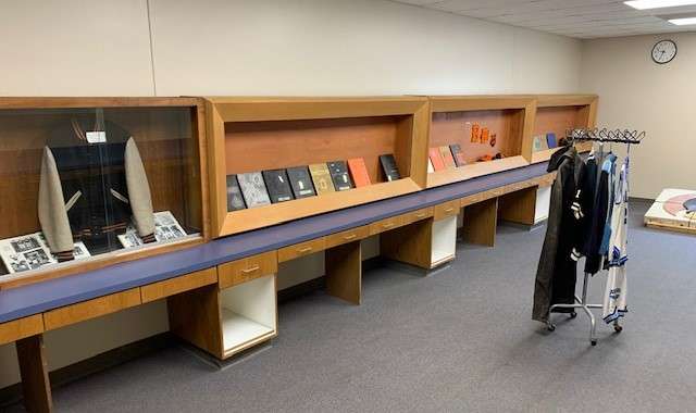 A room has been set aside for school memorabilia