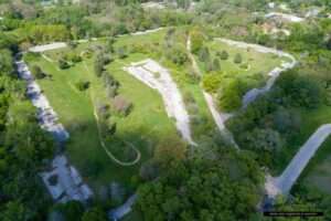 Bird’s-eye view of area, in 2021, now being  transformed to Bluestem Prairie (Courtesy of Habitat for Humanity Omaha)