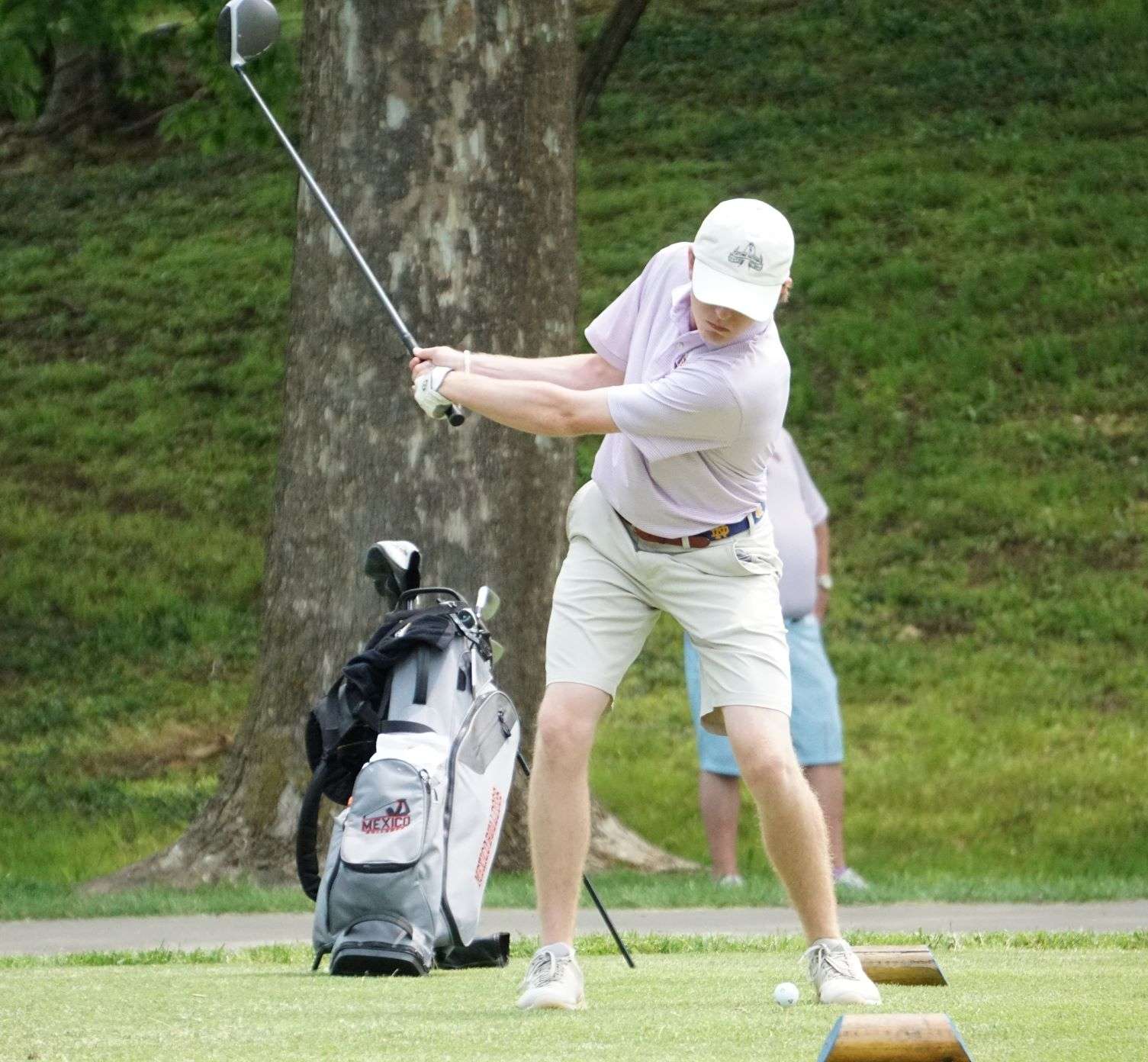 Elijah Spencer teeing off.