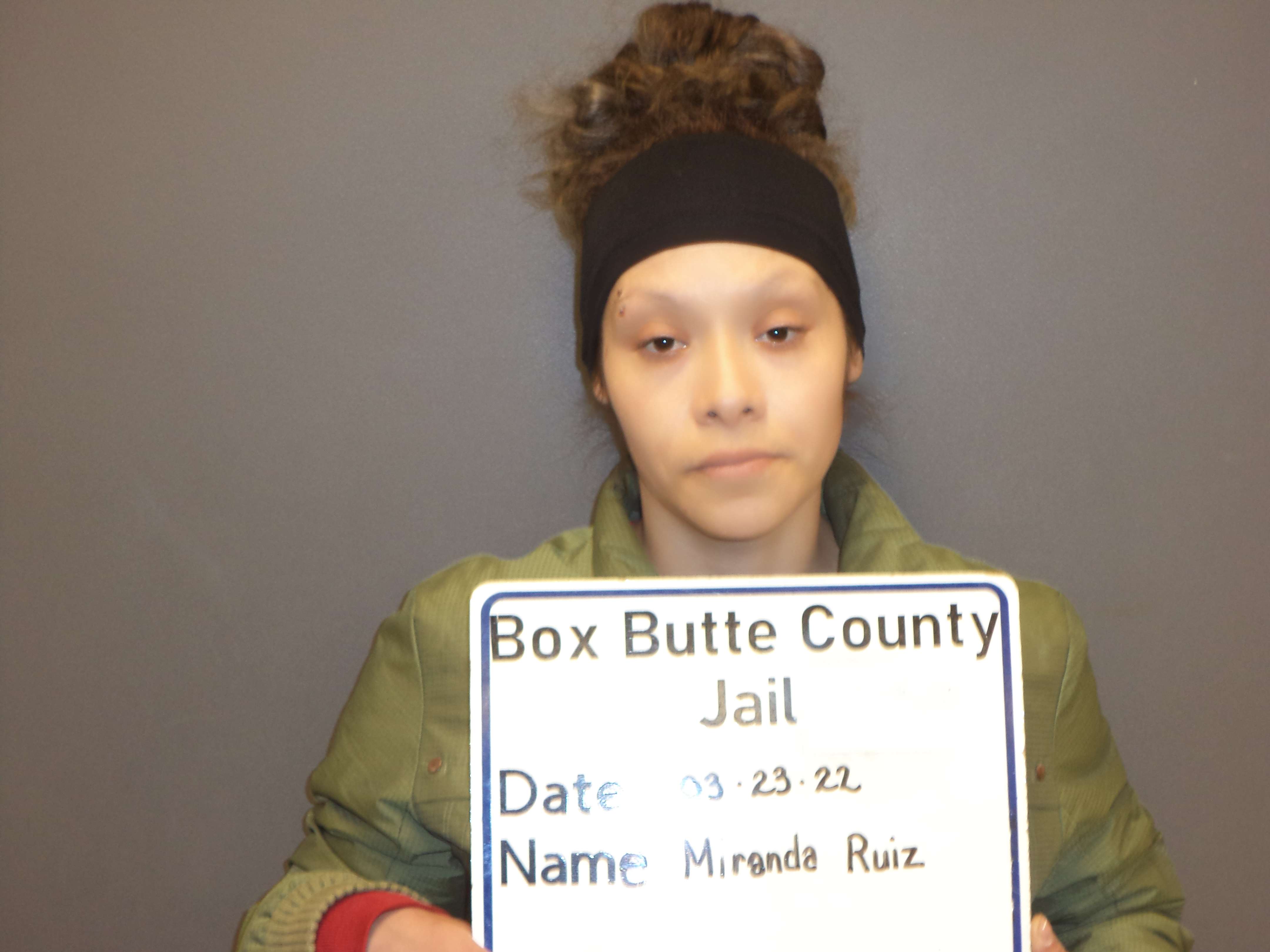 -Miranda F Ruiz, Class 4 Felony, Possess controlled substance, Class 1 Misdemeanor, Theft-shoplifting $0-500, Class 2 Misdemeanor, Trepass-2nd degree/defy order to leave, Infraction, Possess or use drug paraphernalia