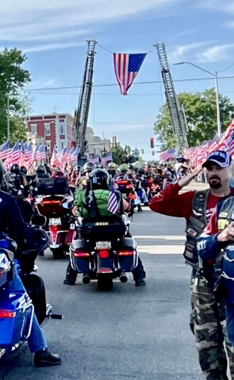 Run for the Wall riders arrive in downtown Junction City