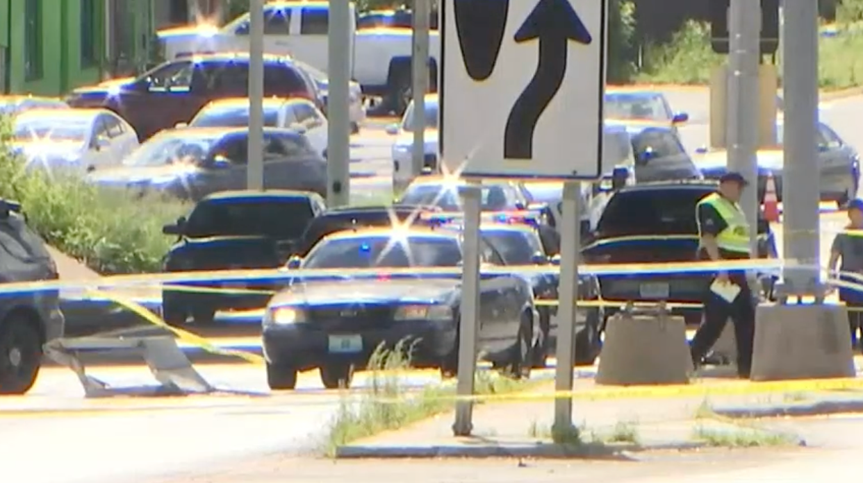 Police said the officers called off the chase as the truck entered the northbound lanes of Interstate 435 traveling southbound. Less than a minute later, police found the body a man in the road that appeared to have been hit by the fleeing truck.-photo courtesy KCTV