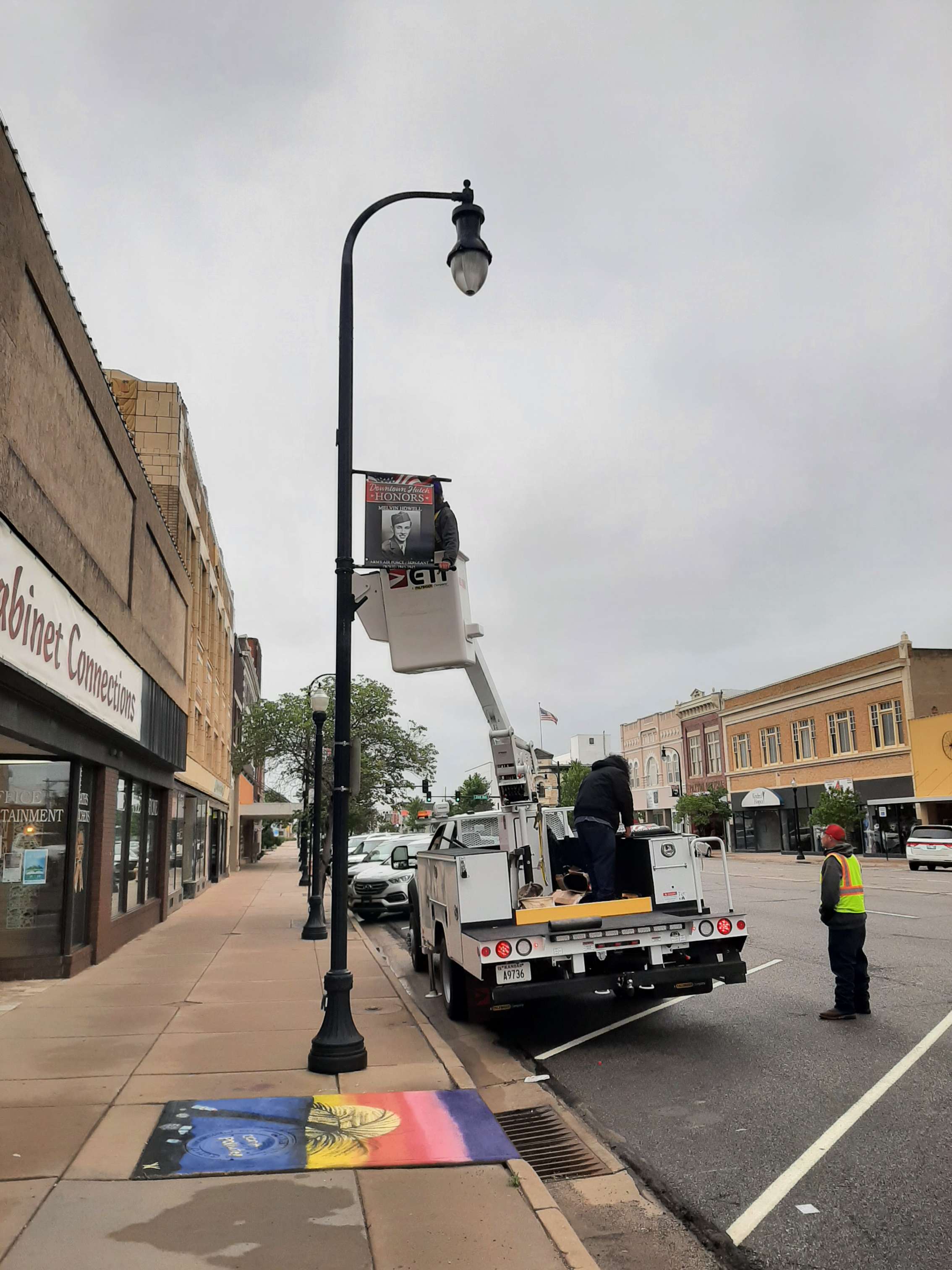 Veterans Banner Hanging-Photo by Nick Gosnell