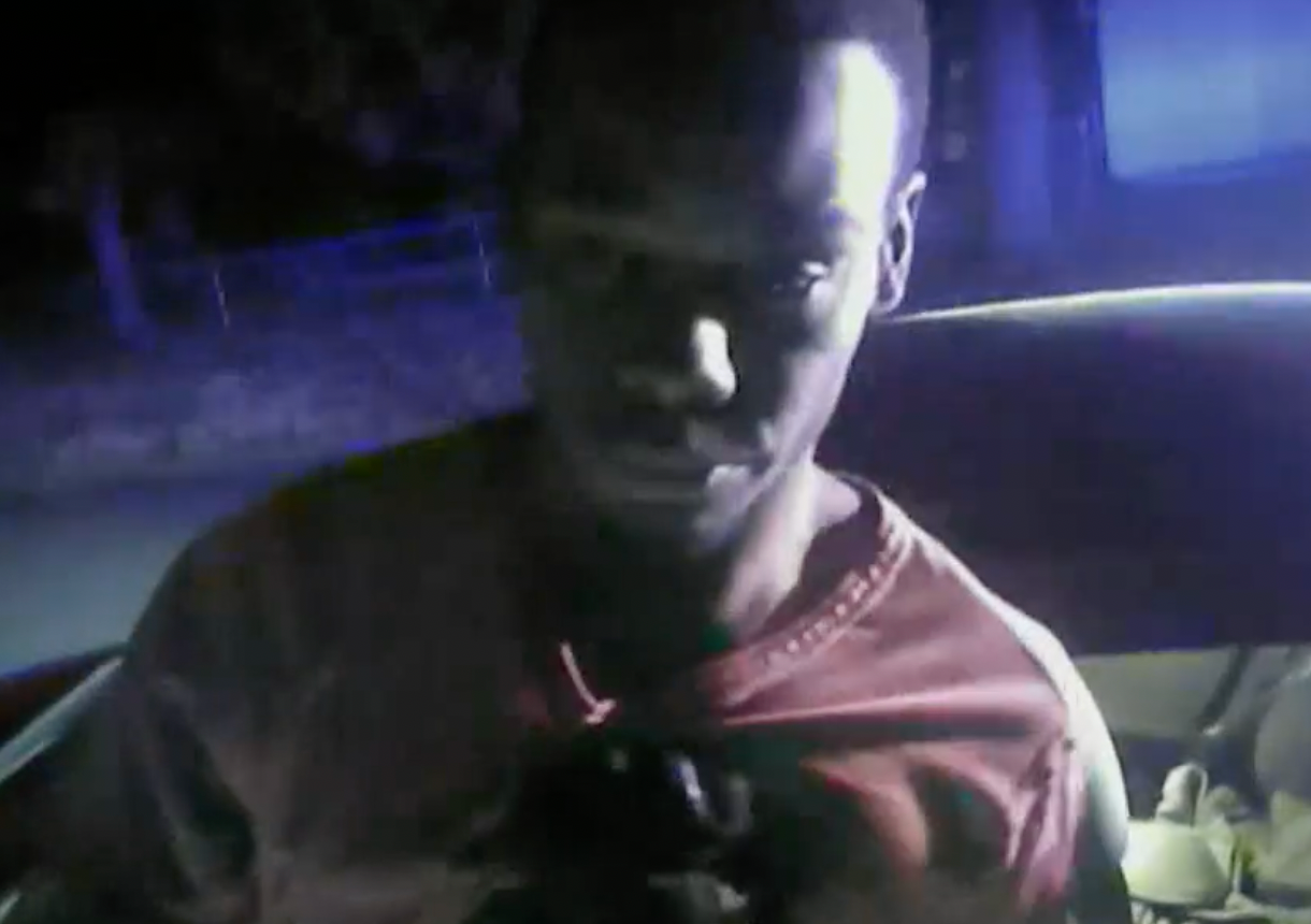 Harris as seen in police body camera images of the arrest-photo courtesy WIBW-TV