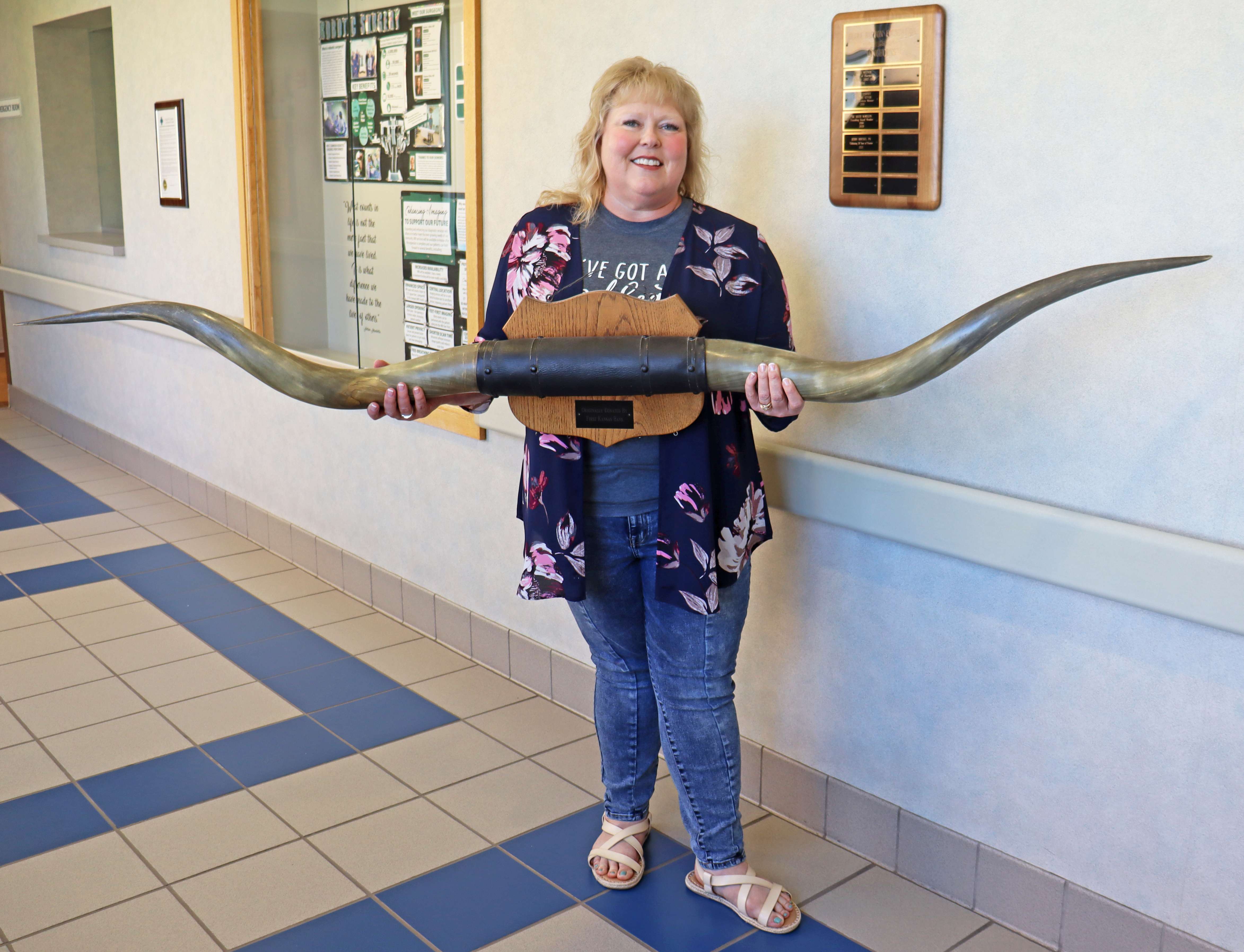 Debra Brockel, PA placed the winning online bid for the horns during last year’s annual benefit event. The horns will once again be auctioned off on June 18th, continuing the tradition of allowing supporters to “Take the Bull by the Horns.”