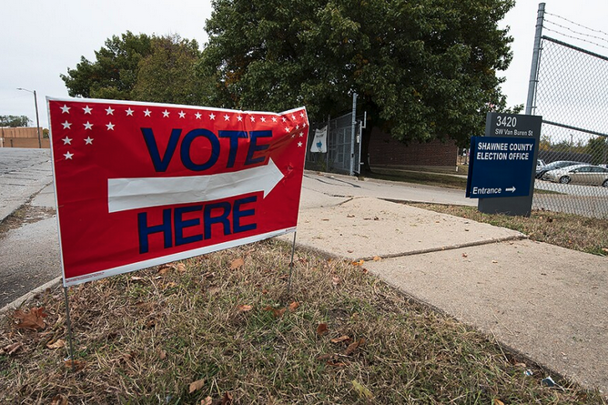 Kansas voters will decide on Aug. 2 whether to amend the state constitution with a provision that says it doesn’t promise access to abortion. All Kansas voters may cast a ballot on the issue, regardless of party affiliation. Julie Denesha / KCUR 89.3
