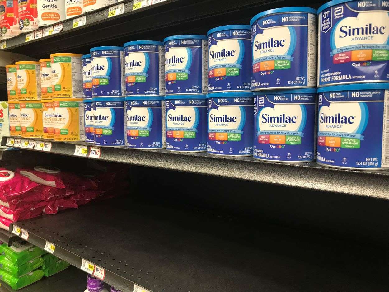 Shelves are slightly beginning to fill up once again with baby formula, but shortages still remain a problem/ Photo by Brent Martin