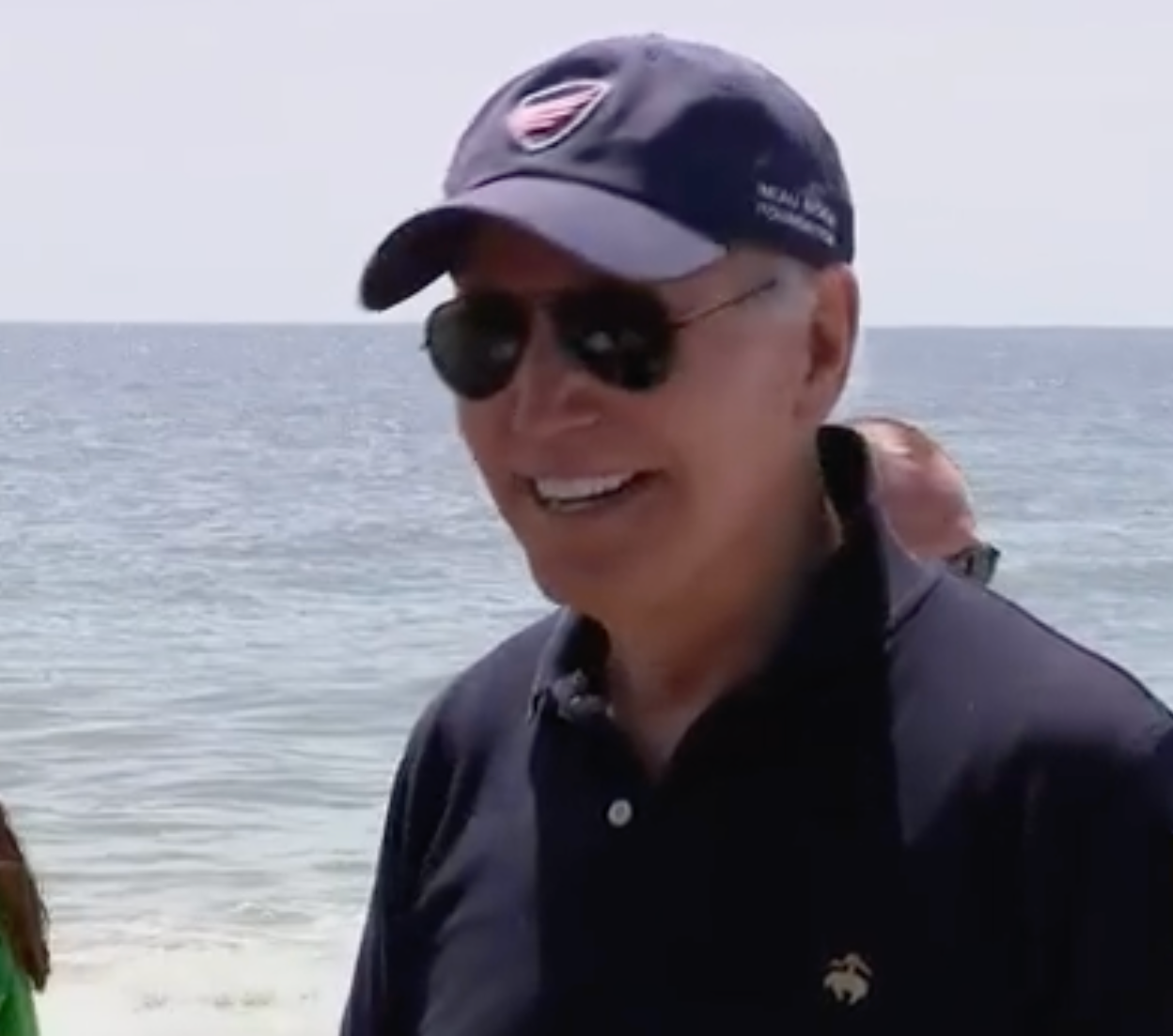 Strolling on the beach with his daughter Ashley, granddaughter Naomi, and his granddaughter’s fiancé, President Biden stopped frequently to chat with beachgoers who were spending the Juneteenth federal holiday at the beach-image courtesy CSPAN