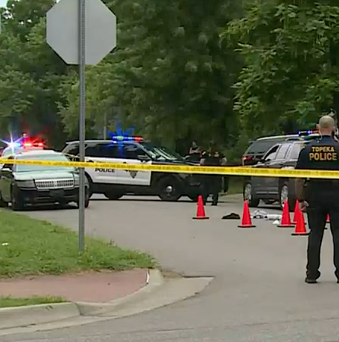 Police on the scene of the shooting-photo courtesy WIBW TV