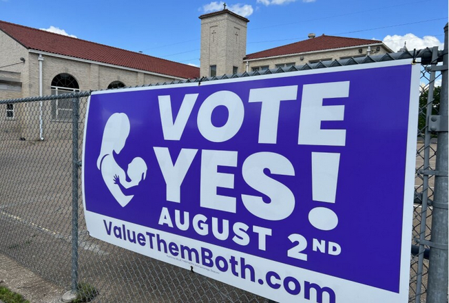 Kansas voters will decide whether to remove the last barrier to abortion rights in the state constitution during the Aug. 2 primary election. Dylan Lysen / Kansas News Service