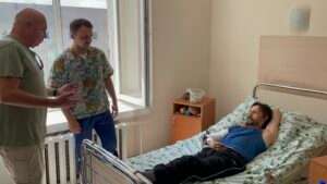 State Sen. Tom Brewer of Gordon, during his current visit to Ukraine, visited a hospital in Lviv. (Courtesy of State Sen. Tom Brewer)