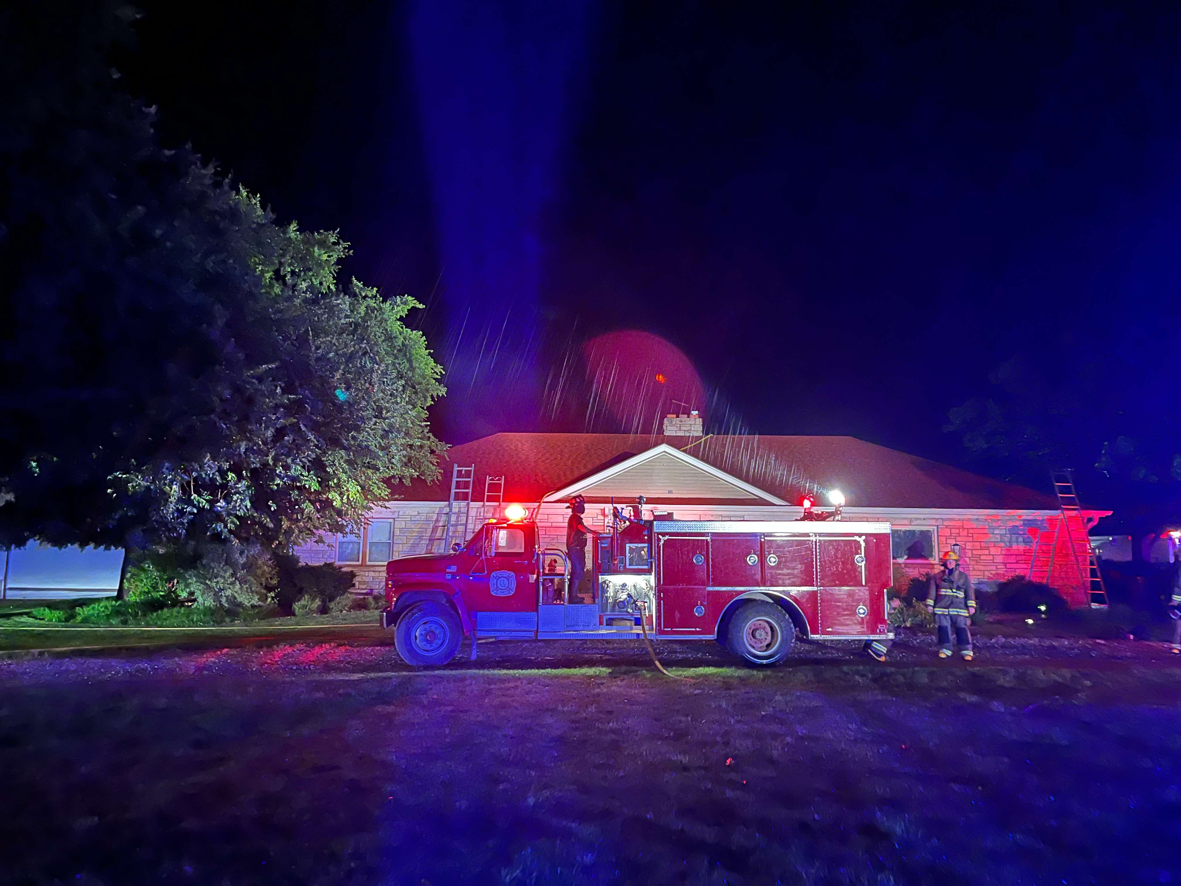 Lightning causes fire west of Randolph, photo courtesy Riley Co Fire District #1