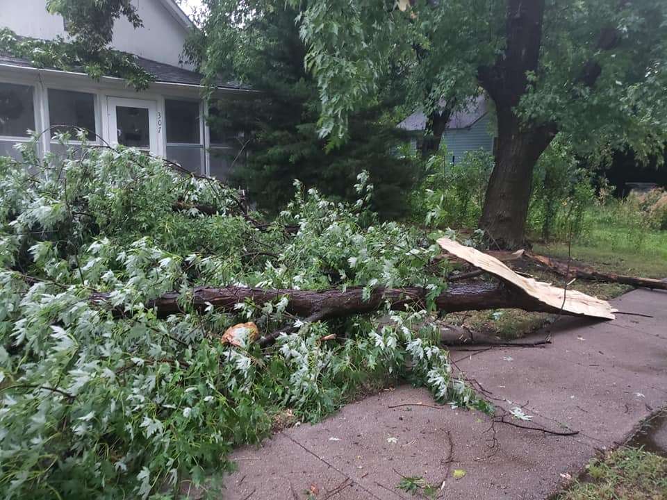 Ellinwood was hit hardest by Wednesday's round of storms.