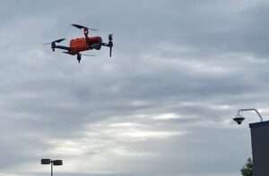 The Nebraska State Patrol showed off one of its drones on Thursday that they say is saving time and money when investigating and reconstructing vehicle accidents. (Paul Hammel/Nebraska Examiner)