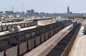 The Burlington Northern Santa Fe Railway yard in Lincoln. (Paul Hammel/Nebraska Examiner)