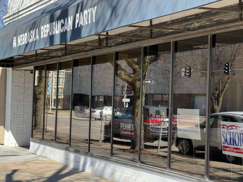 New leadership took over the Nebraska Republican Party’s Lincoln headquarters this week. (Aaron Sanderford/Nebraska Examiner)
