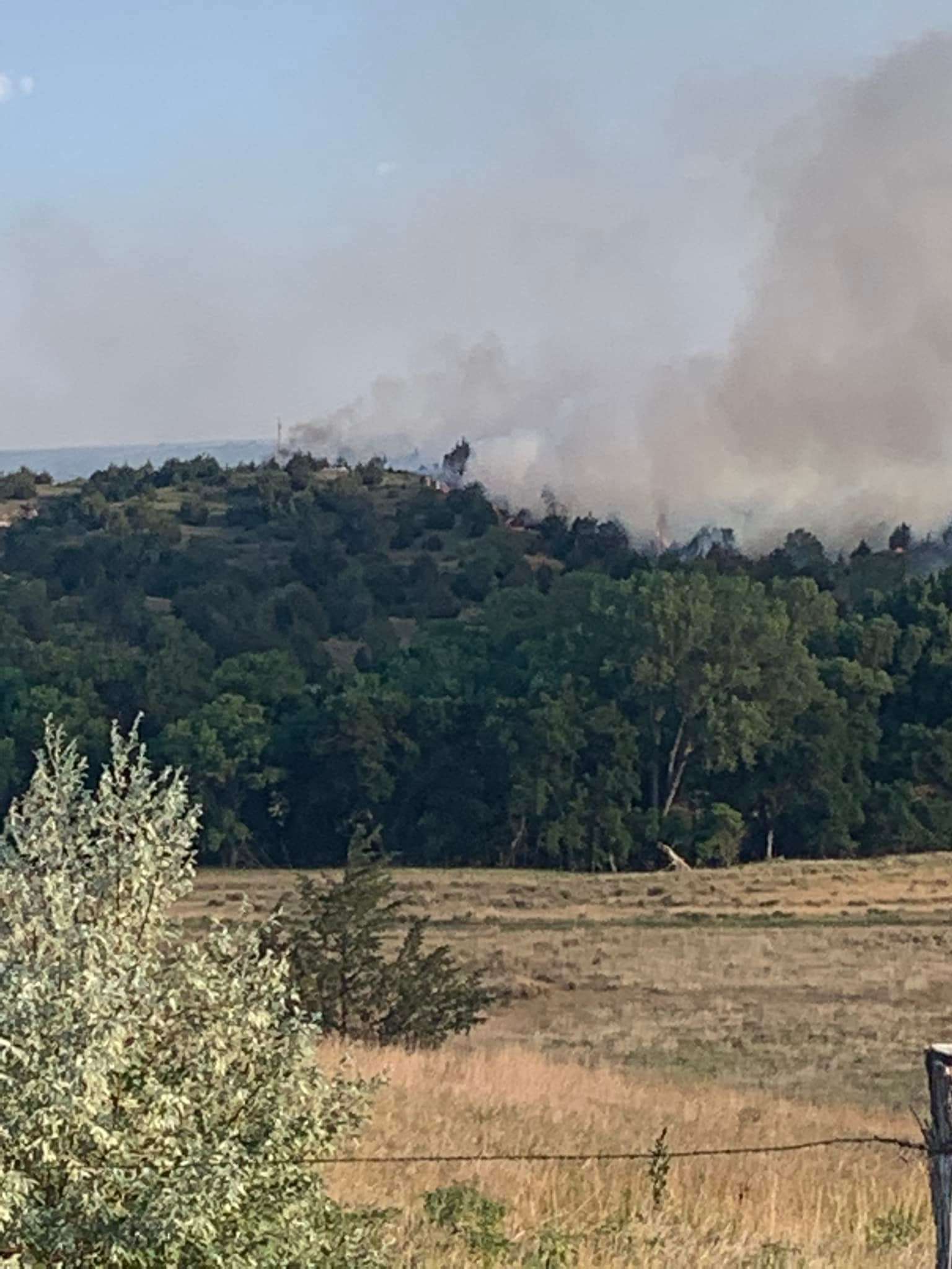 Two fires broke out near Red Willow State Recreation Area on Wednesday. (Photo: Trenton Volunteer Fire Department)