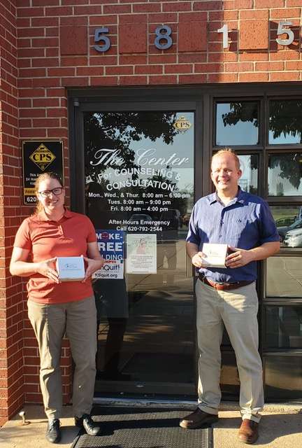 Jill Hulse and Scot Yarnell display new testing equipment that is used to detect fentanyl at The Center for Counseling & Consultation.