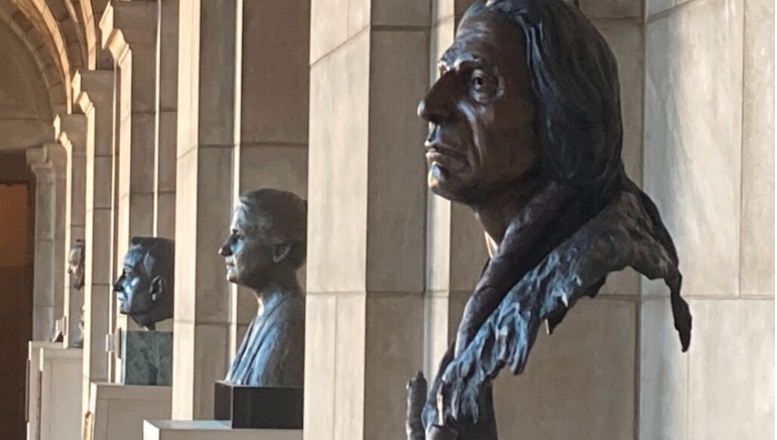 Famed Oglala Lakota Chief Red Cloud is among those enshrined in the Nebraska Hall of Fame, located in the State Capitol. (Paul Hammel/Nebraska Examiner)