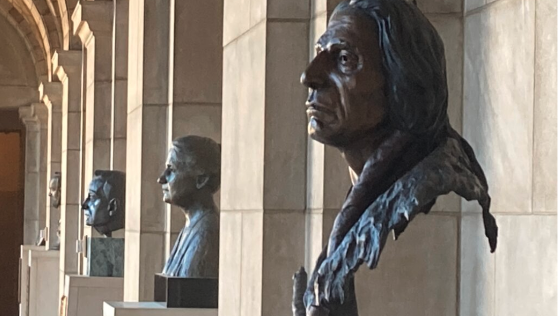 Famed Oglala Lakota Chief Red Cloud is among those enshrined in the Nebraska Hall of Fame, located in the State Capitol. (Paul Hammel/Nebraska Examiner) 