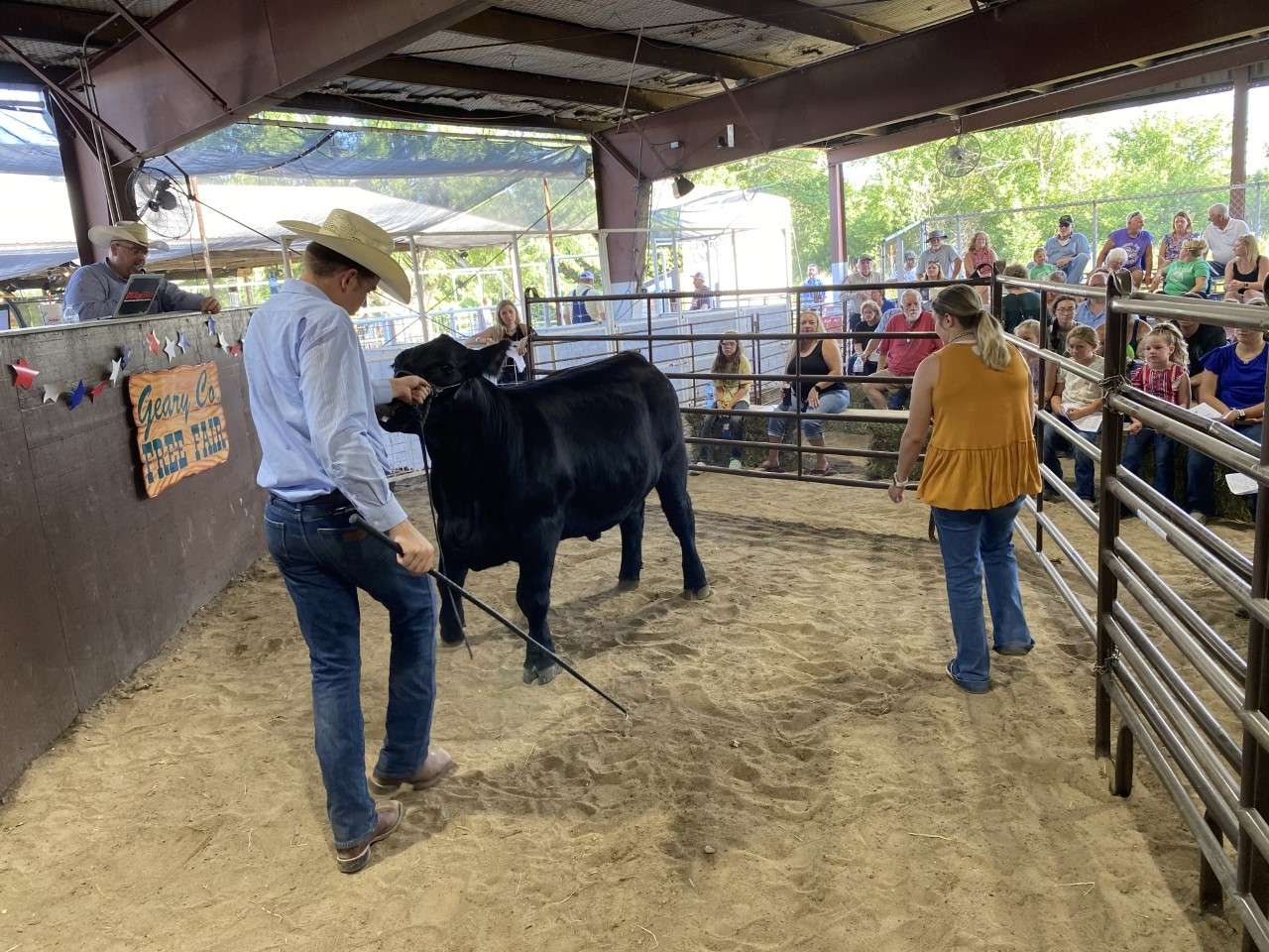 Cody Brown with the grand champion market steer. 