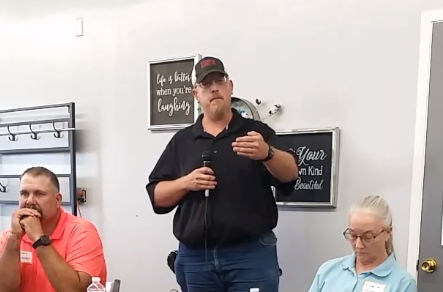 Matthew Gerritzen (standing) is running for the District 1 seat on the Barton County Commission. 