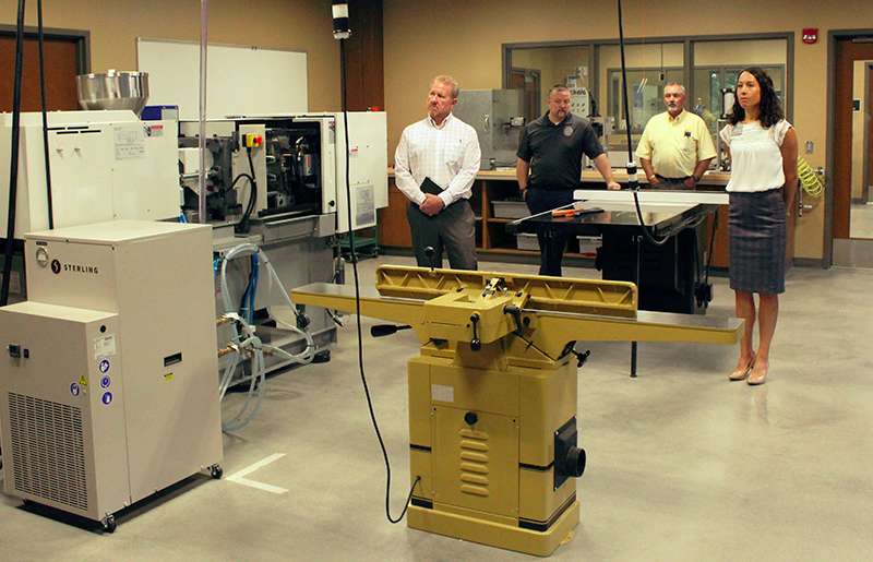 FHSU plastics lab in the Center for Applied Technology. This includes injection molding machinery. Photo by Cristina Janney/Hays Post<br>