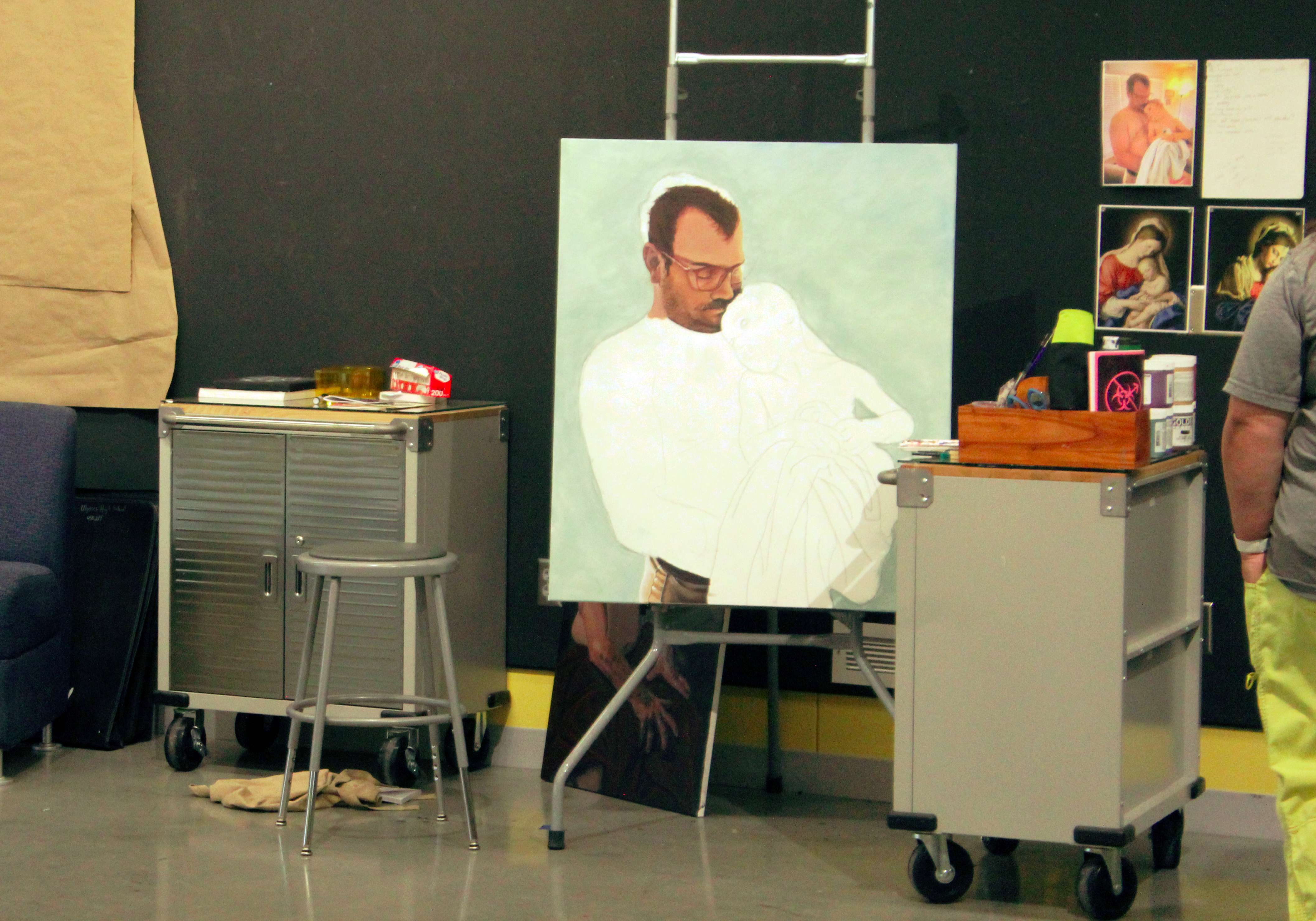 The FHSU painting lab is an open space that can easily be reconfigured for whatever class is using it. The lab also hosts the department's figure drawing course. Photo by Cristina Janney/Hays Post<br>