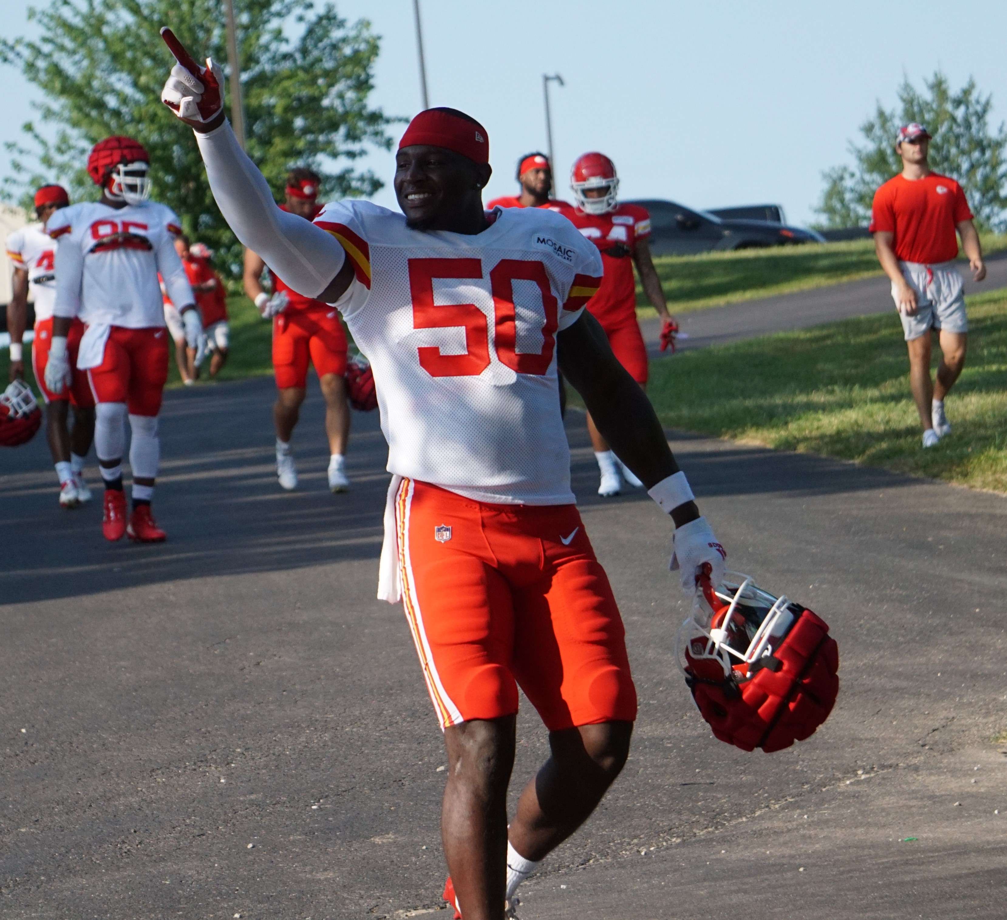 Willie Gay salutes the fans on Tuesday. Photo by Tommy Rezac.