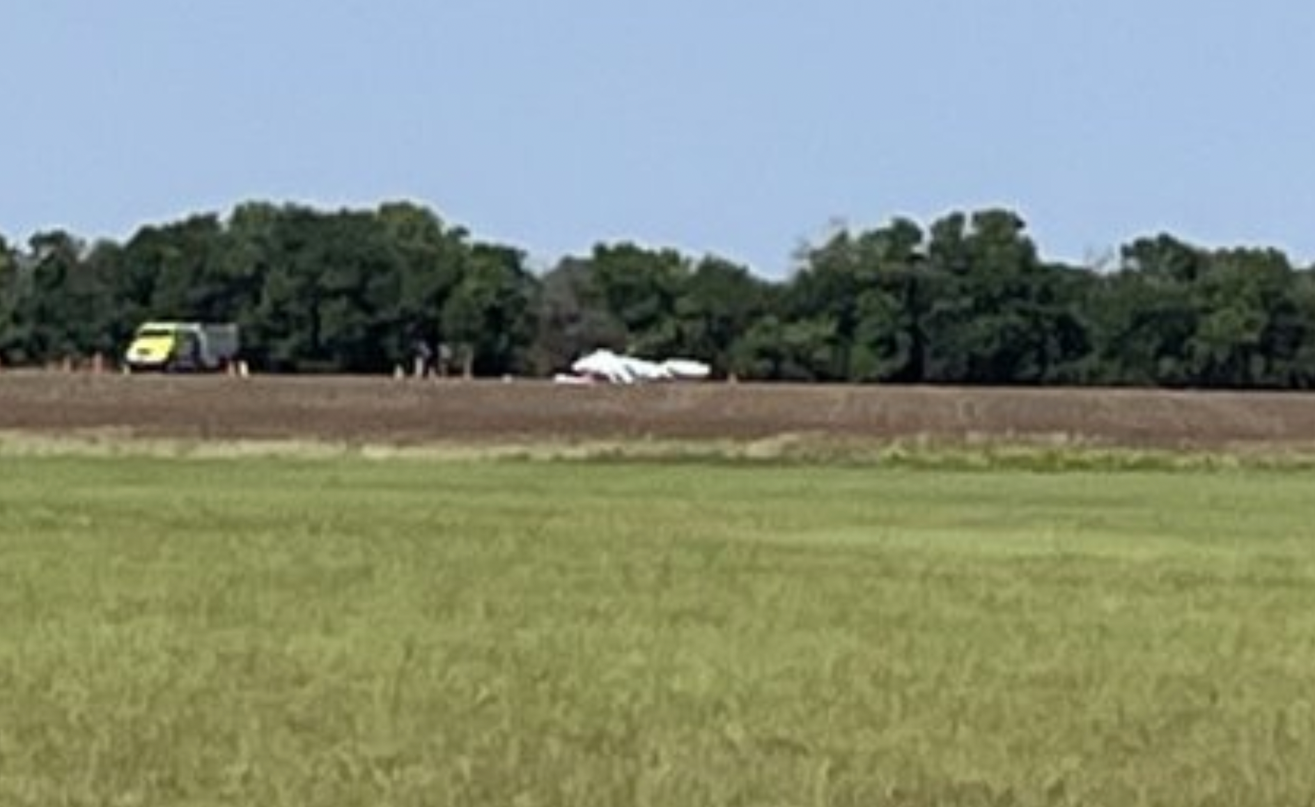 The nose of the aircraft struck the ground and the aircraft flipped forward-photo courtesy KWCH