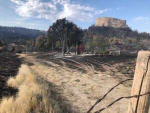 &nbsp; Three homes were destroyed south of Gering by a wildfire sparked Saturday night by a lightning strike.<br>(Courtesy of Nebraska Forest Service)