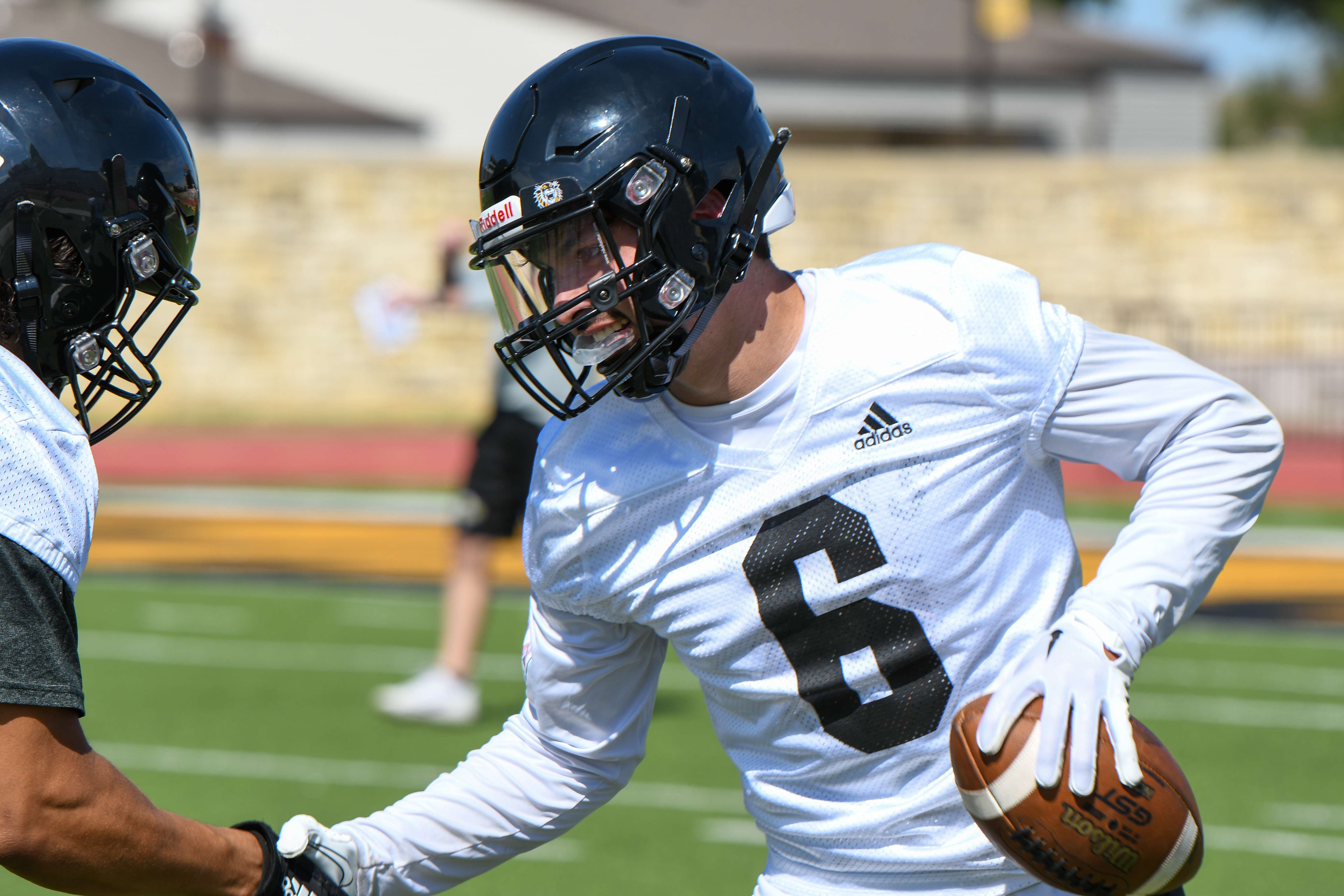 Ramsey at FHSU's first practice of the 2022 season . (Courtesy FHSU Athletics, Ryan Prickett)