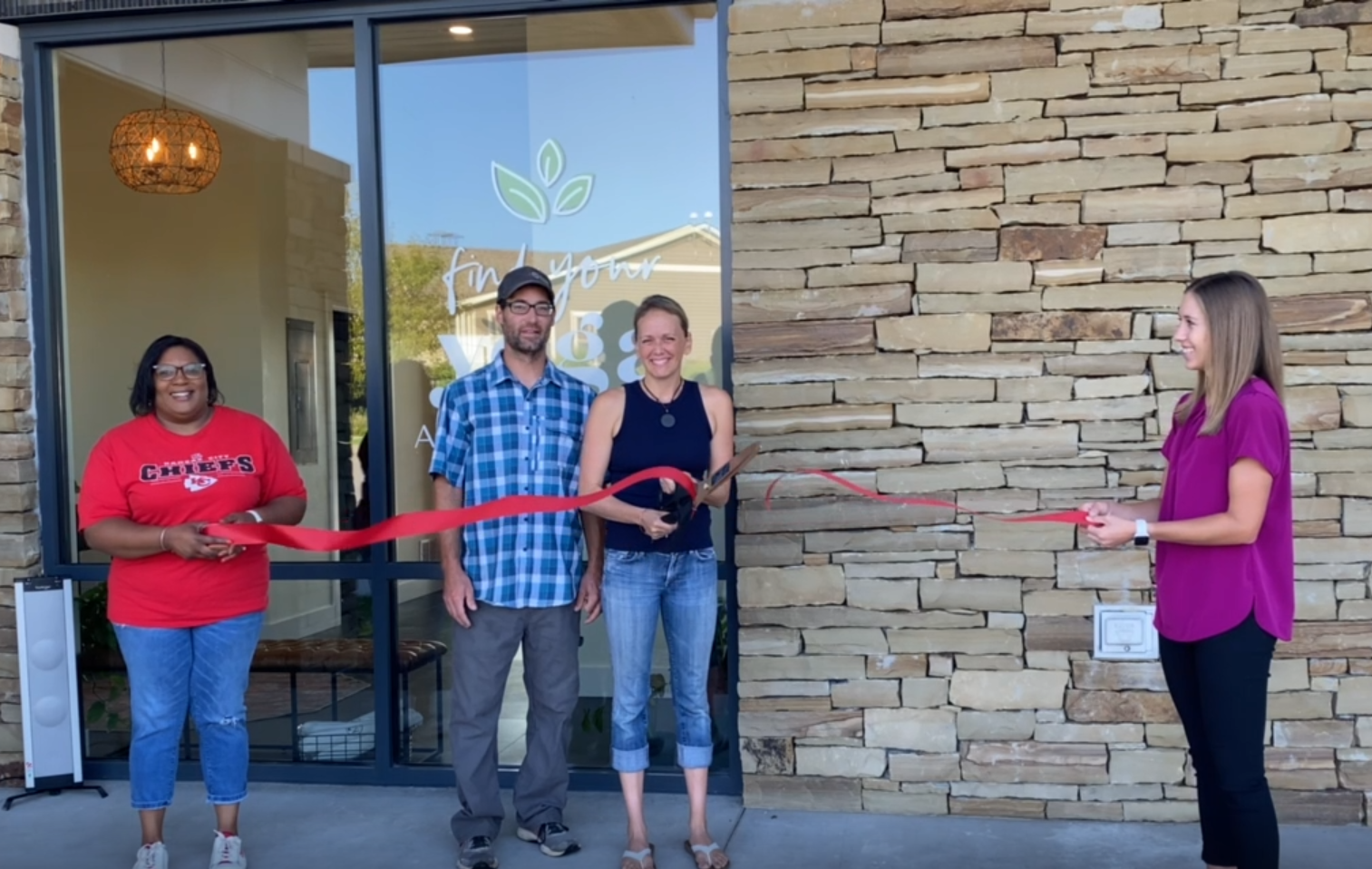 Find your yoga ribbon cutting