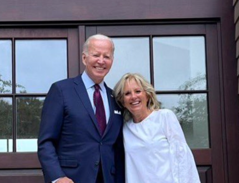 President and First lady Jill Biden in a photo released by the White House August 12.