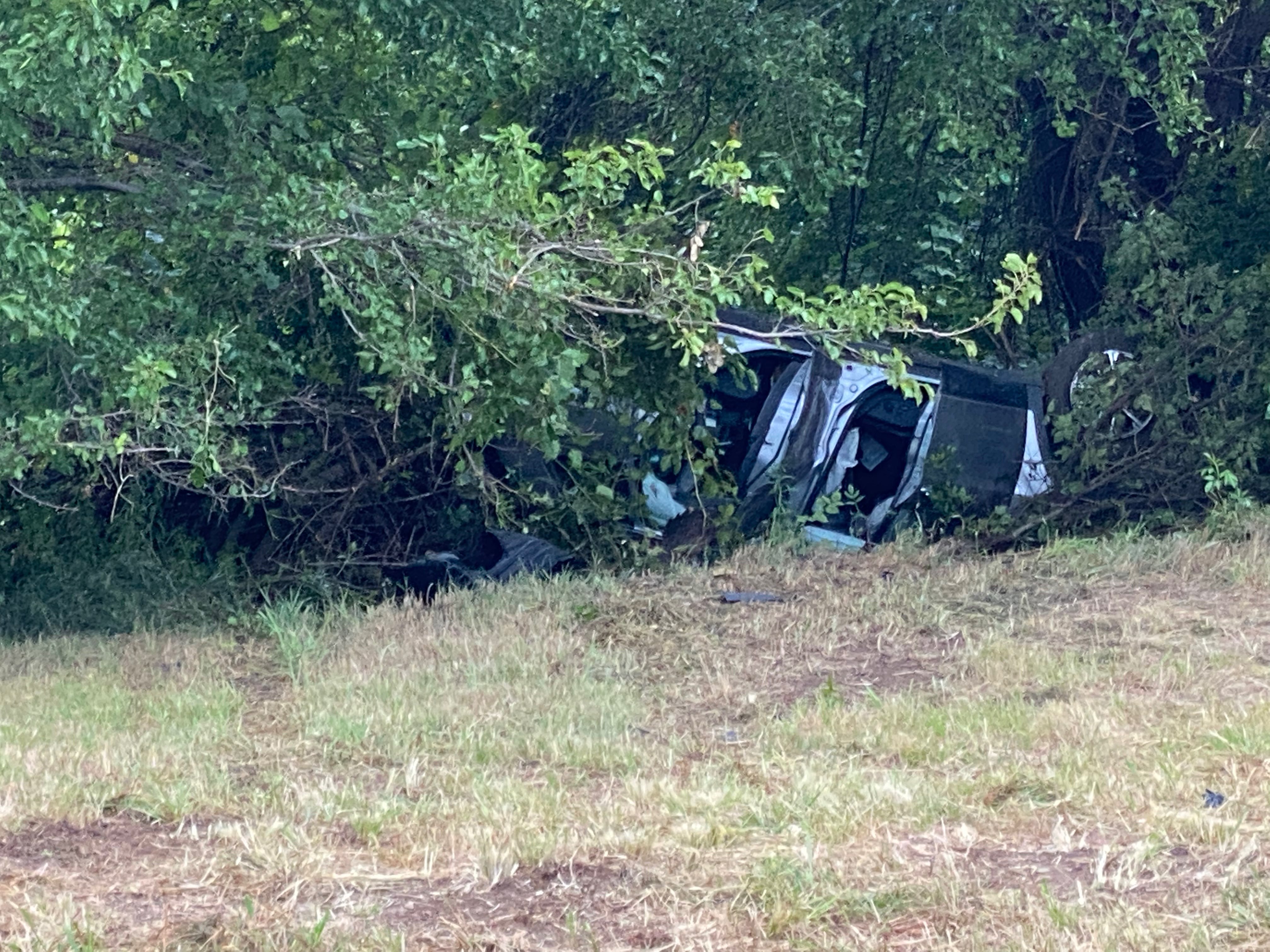 Car crash south of Anderson and Scenic Drive