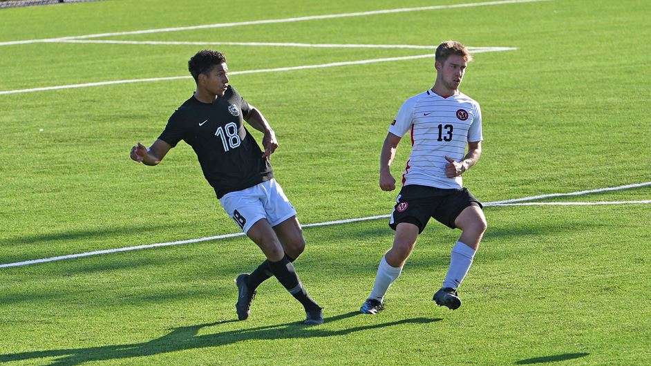 FHSU's scored the Tigers only goal in a 1-1 draw with Rockhurst Thursday at the FHSU Soccer Stadium. Courtesy FHSU Athletics/Ryan Prickett