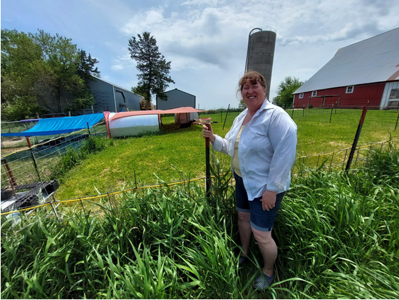 Heather Scar runs a pig farm south of Adair, Iowa, where she raises Kunekune hogs. For 11 years, Scar ran local detasseling crews for Bayer and AgReliant Genetics. Will Bauer / Nebraska Public Media News