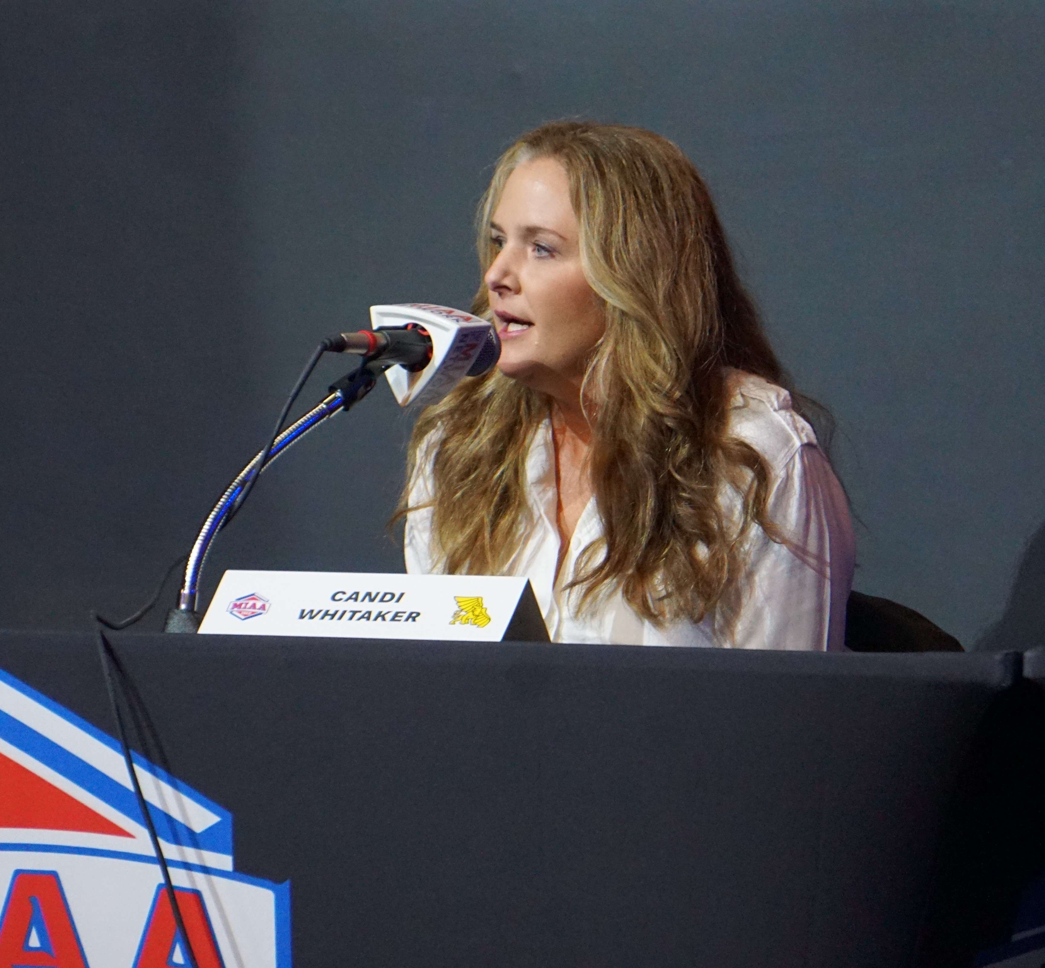 Candi Whitaker at 2021 MIAA Media Day. Photo by Tommy Rezac.