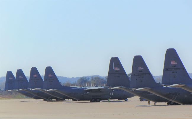 C-130 airplanes parked at the 139th Airlift Wing base at Rosecrans Memorial Airport/file photo