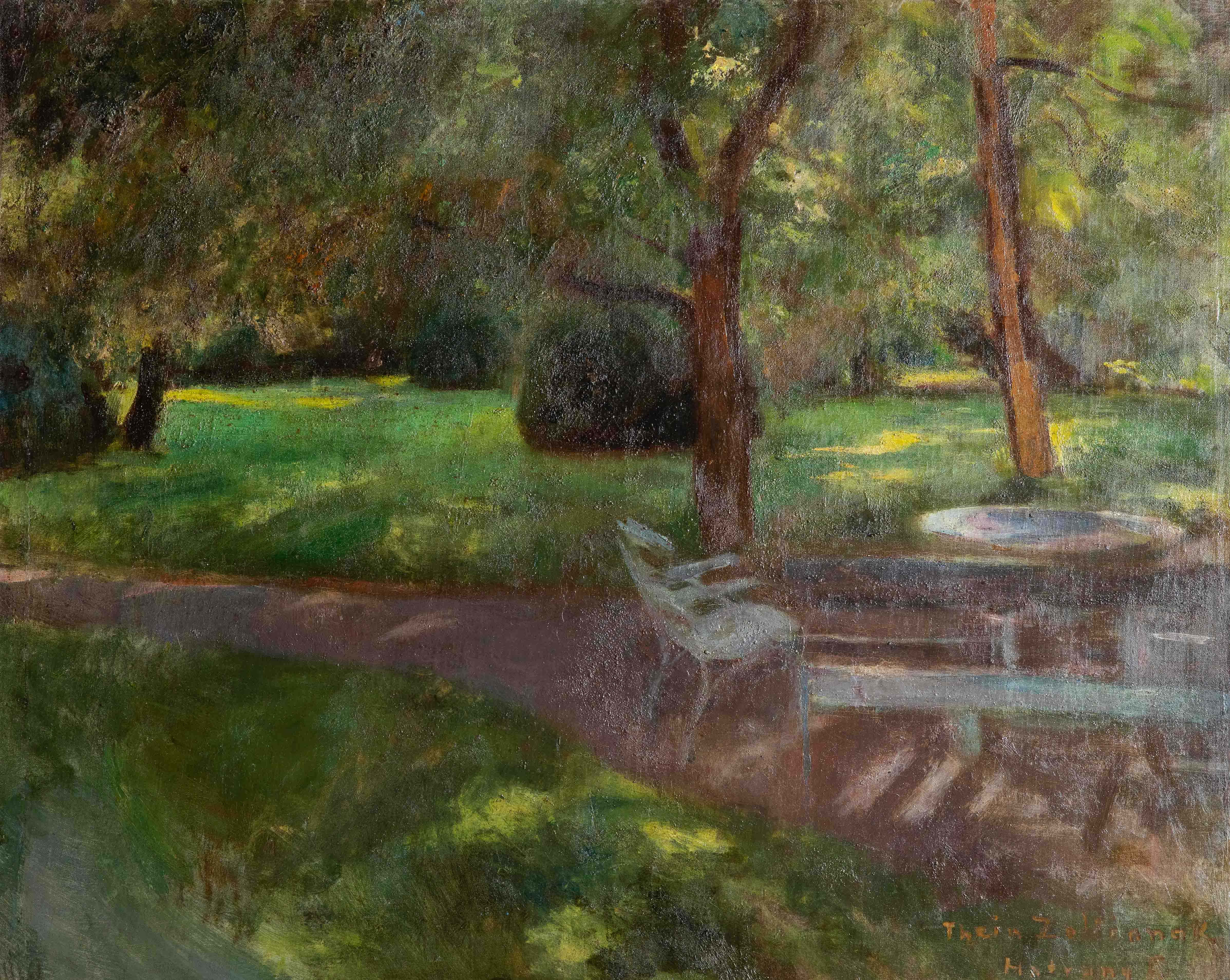 Oil painting by Miksa Timar-Thein. The artwork was given to the Shafer Art Gallery at Barton Community College by Scott Thein.