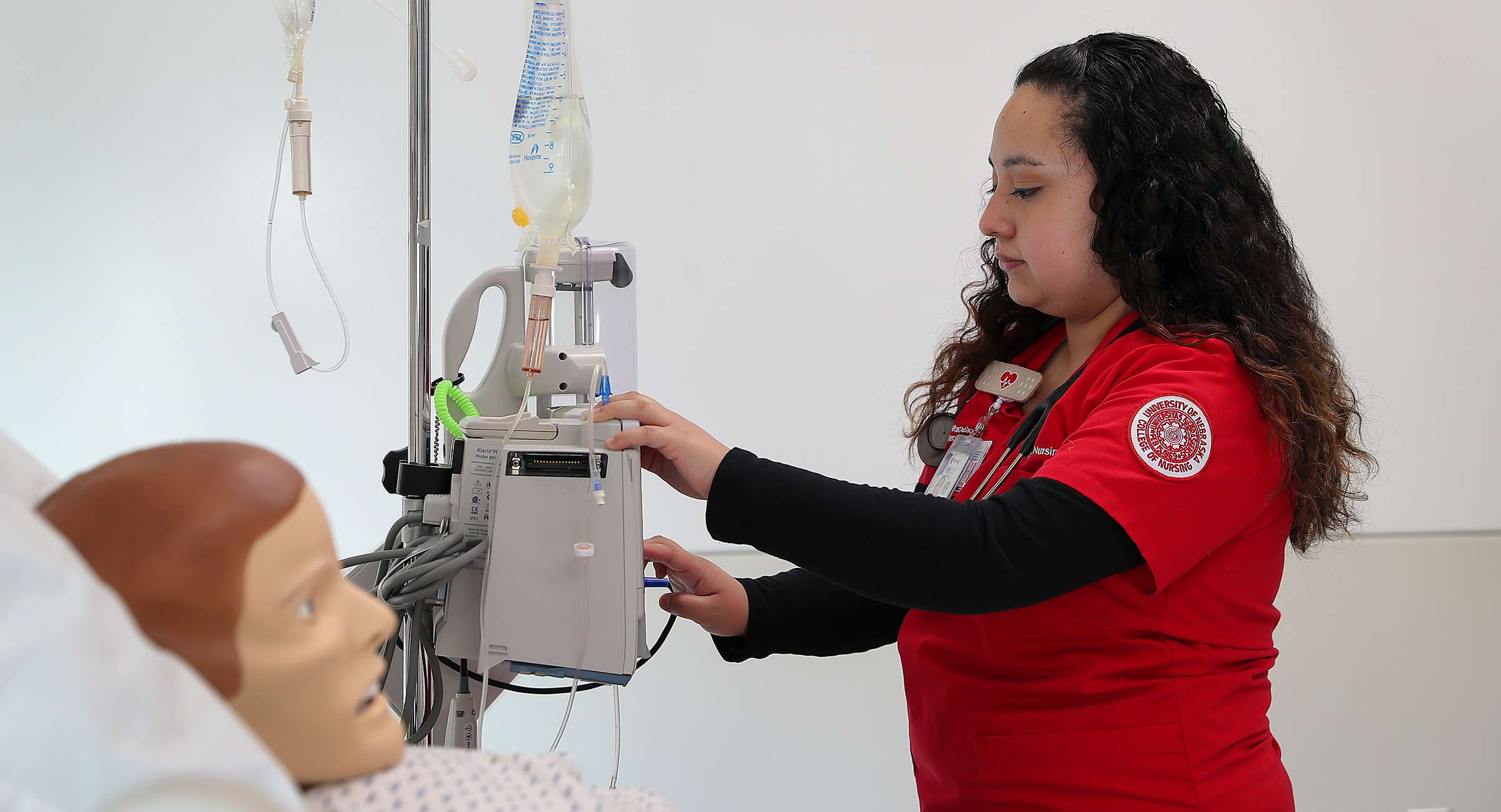 A UNMC College of Nursing student takes part in training at the UNK campus. UNK and UNMC teamed up to create a new admission pathway program for nursing students. (University of Nebraska at Kearney)