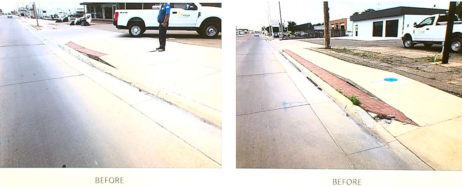 Prolonged high temperatures this summer have caused popping of concrete sidewalks in Hays. (City of Hays)